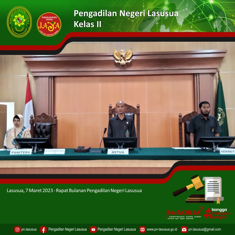 Rapat Bulanan Pengadilan Negeri Lasusua Periode Februari 2023